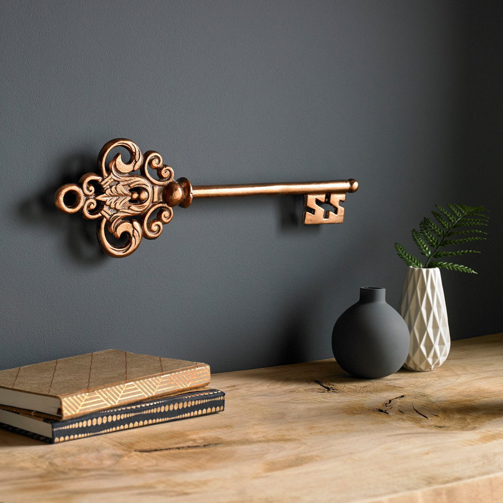 Castle Key Rose Gold Wall Art - 104039_ROOMSET_CASTLE KEY ROSE GOLD_01.jpg