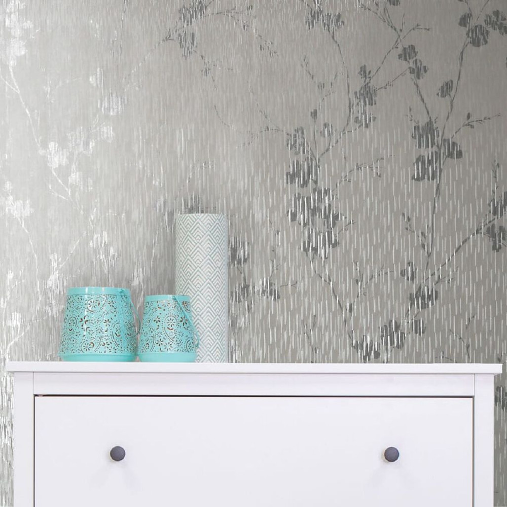theia blossom silver wallpaper