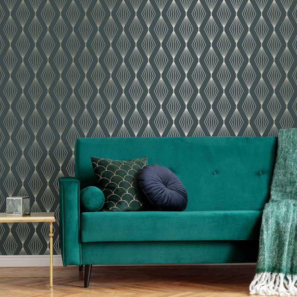 marquise geo emerald wallpaper