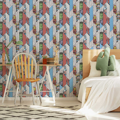 Marvel Wood Panel Wallpaper