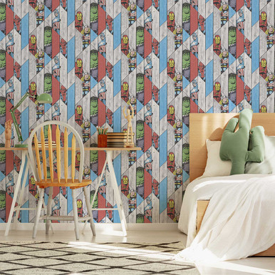 Marvel Wood Panel Wallpaper