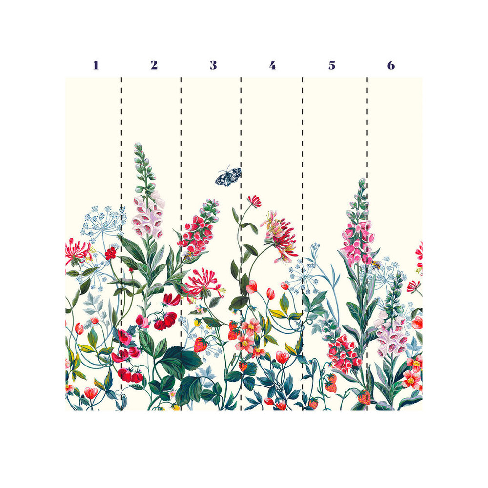 joules permaculture garden creme mural