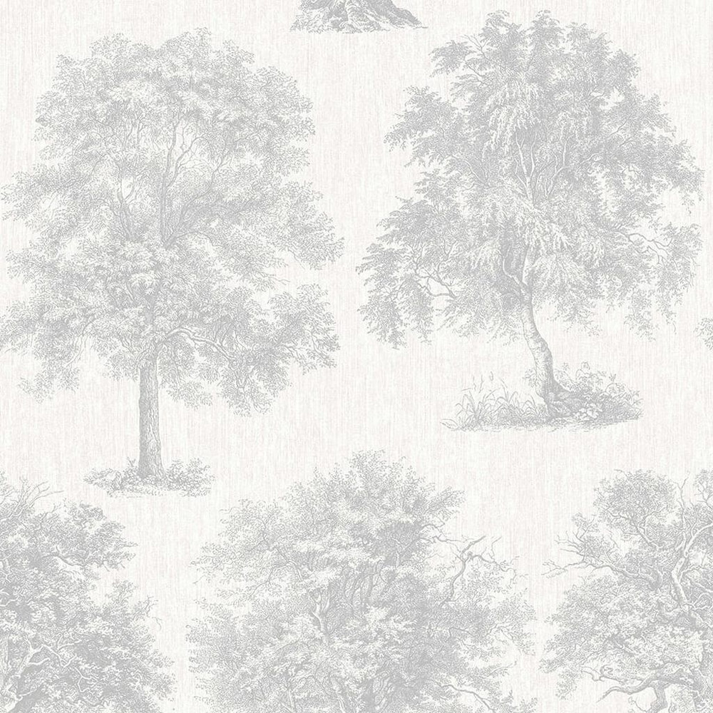 enchanted tree silver wallpaper