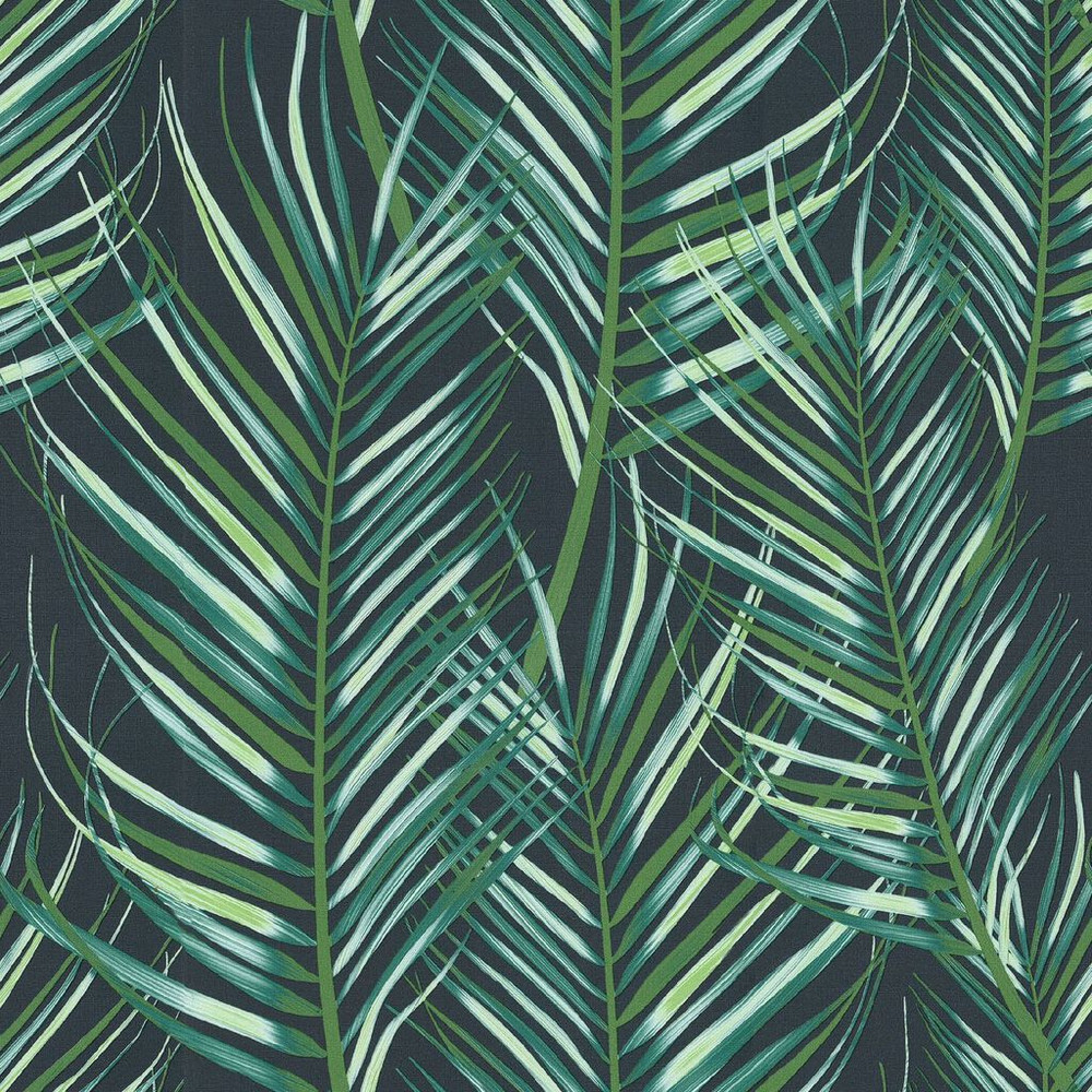 palm leaf green wallpaper