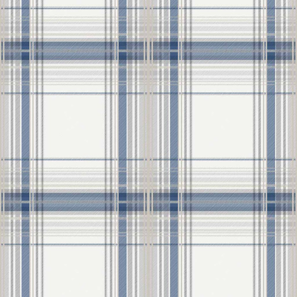 iona check navy wallpaper