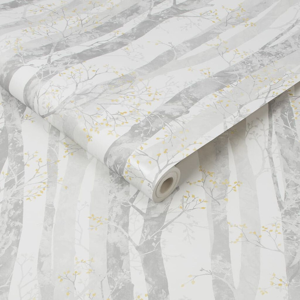 dappled trees ochre wallpaper