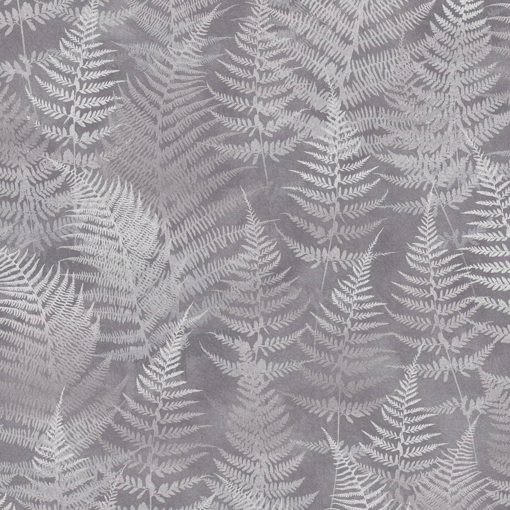 Woodland Fern Pewter Wallpaper