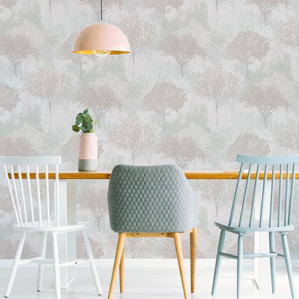 Birch Mauve Wallpaper