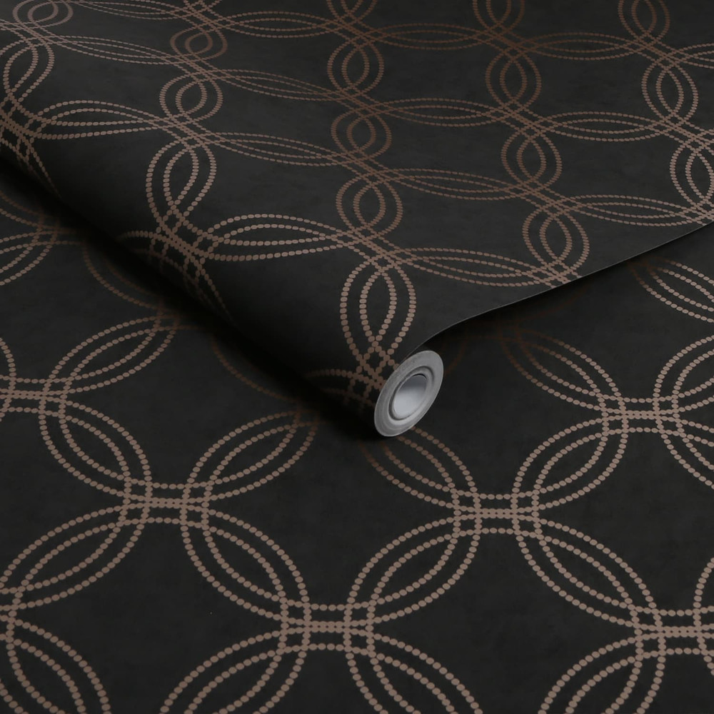 Serpentine Black And Rose Gold Wallpaper