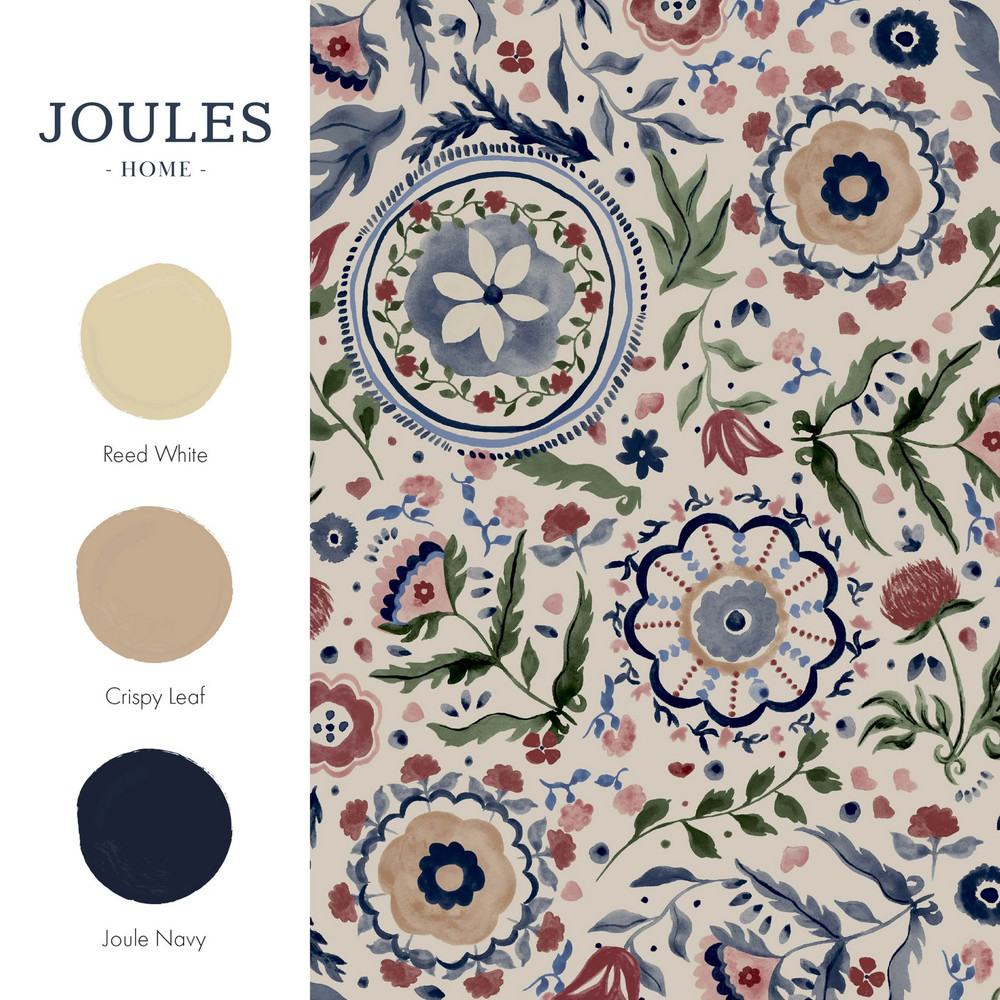 Joules Festival Flowers Antique White Wallpaper