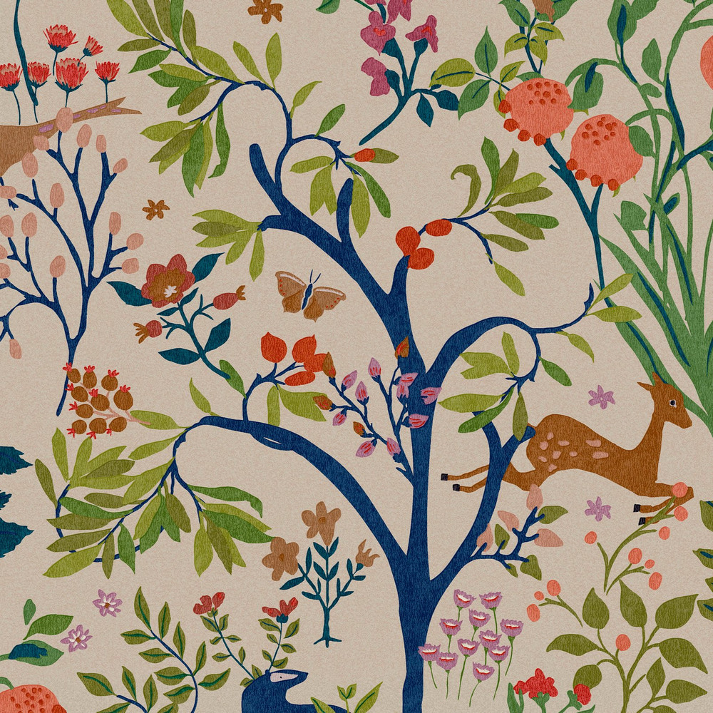 Joules Enchanted Woodland Antique Creme Wallpaper