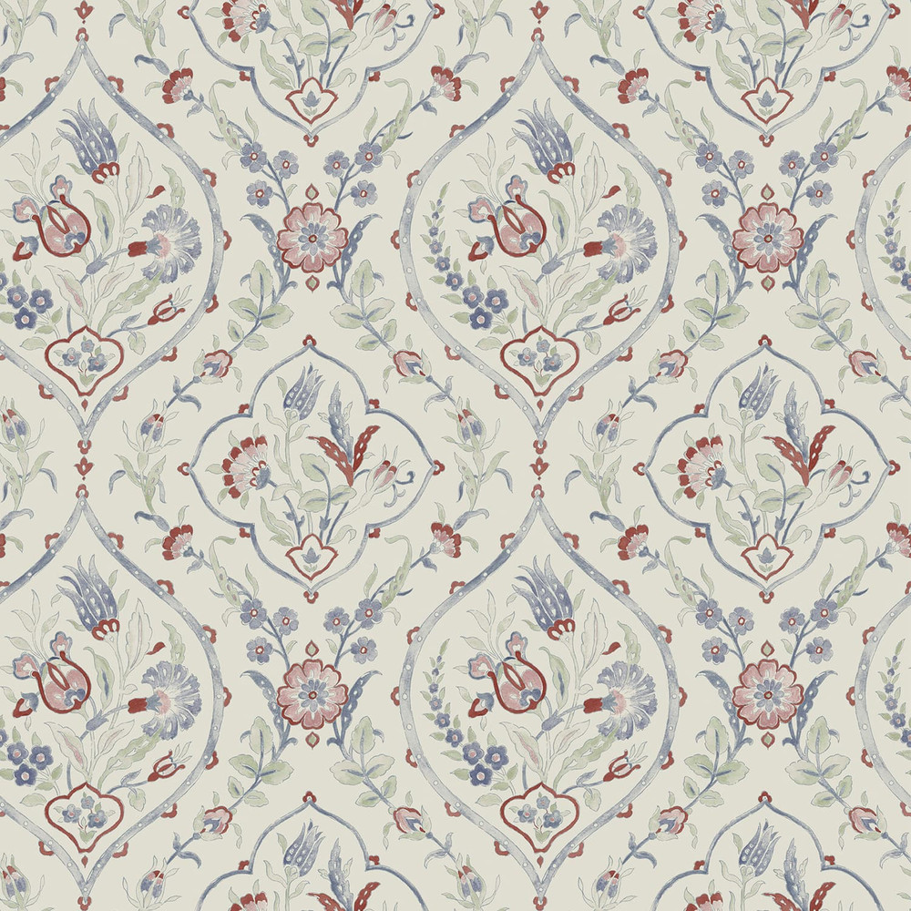 Laura Ashley Foscot Damask Crimson Red Wallpaper