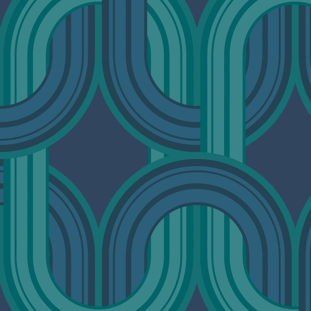 In the Loop Electric Blue Wallpaper