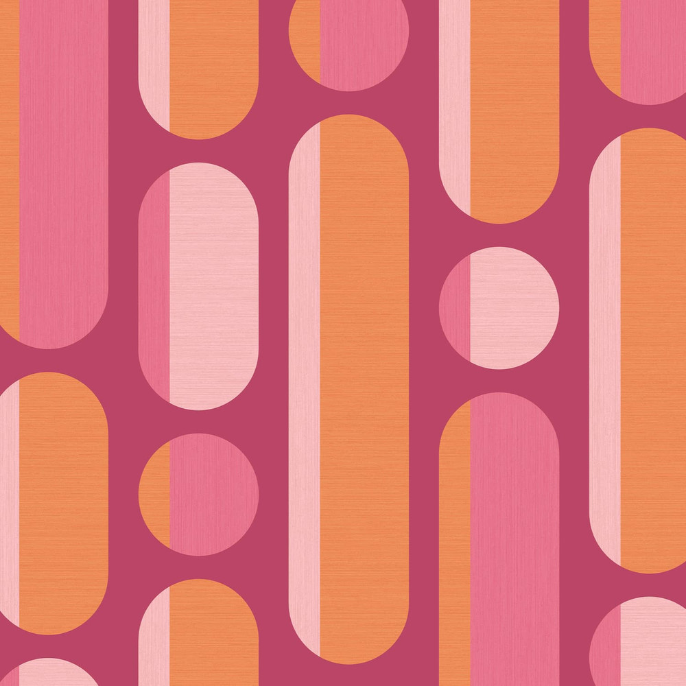 Morse Tangerine and Raspberry Wallpaper