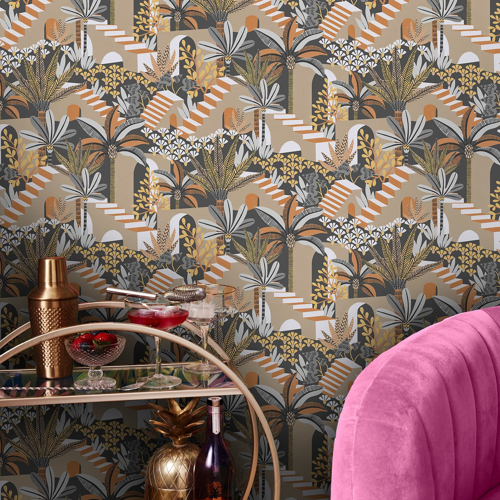 Vacay Ochre Wallpaper