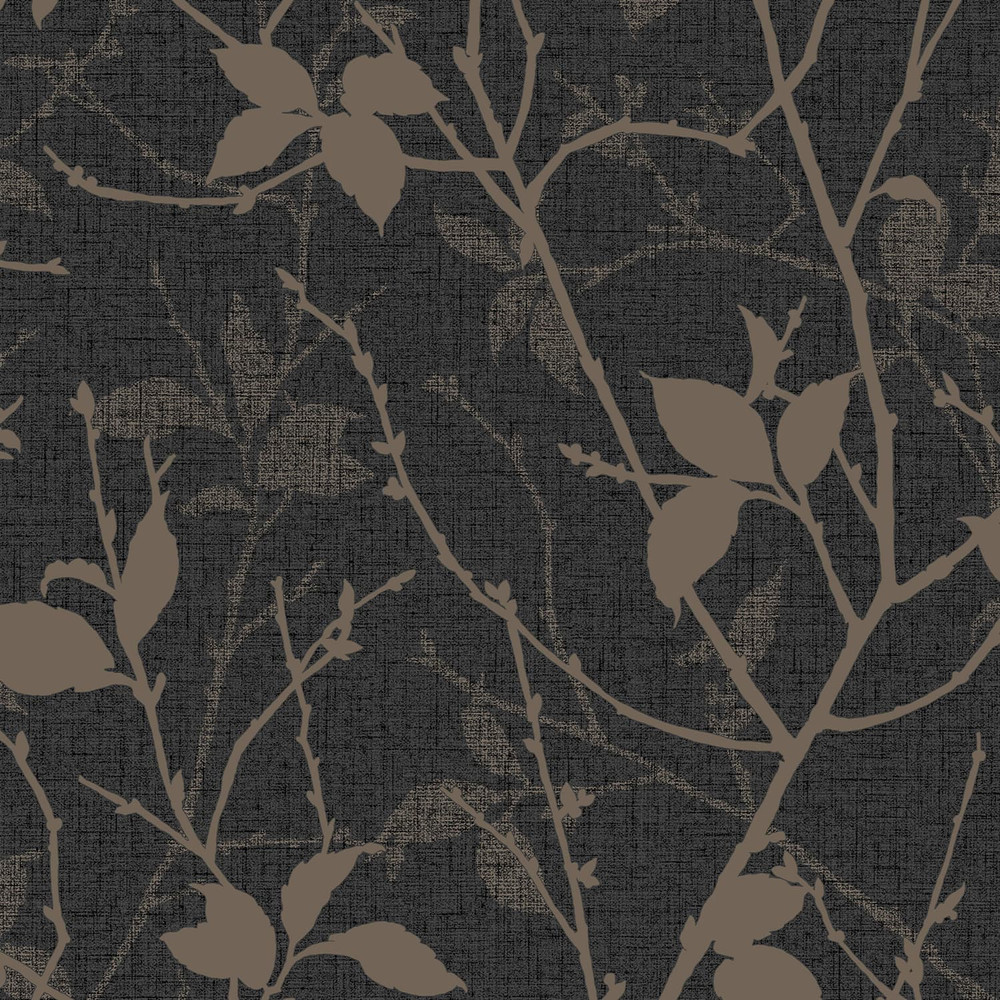 Belle Charcoal and Gold Wallpaper