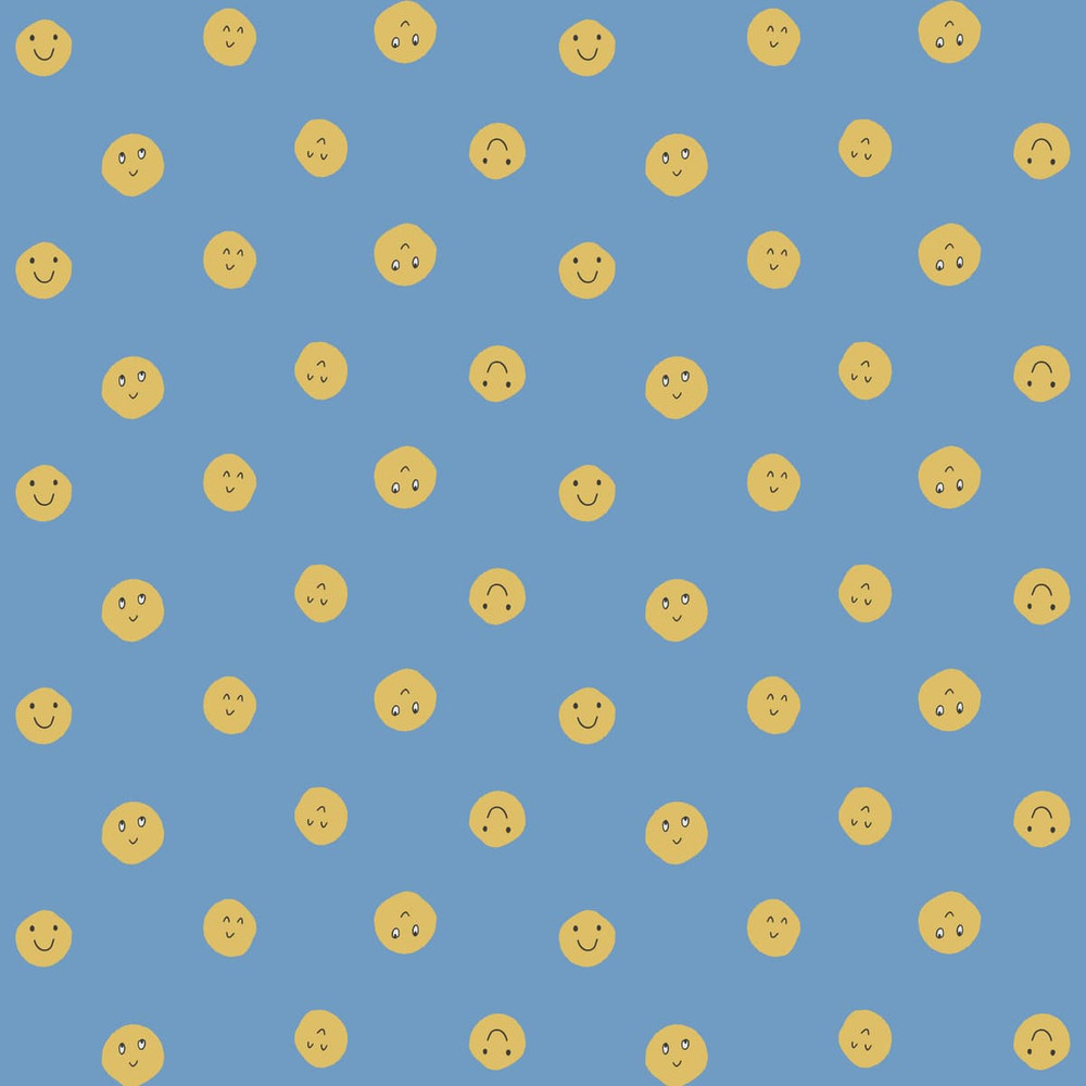 Happy News Smiles Blue Wallpaper