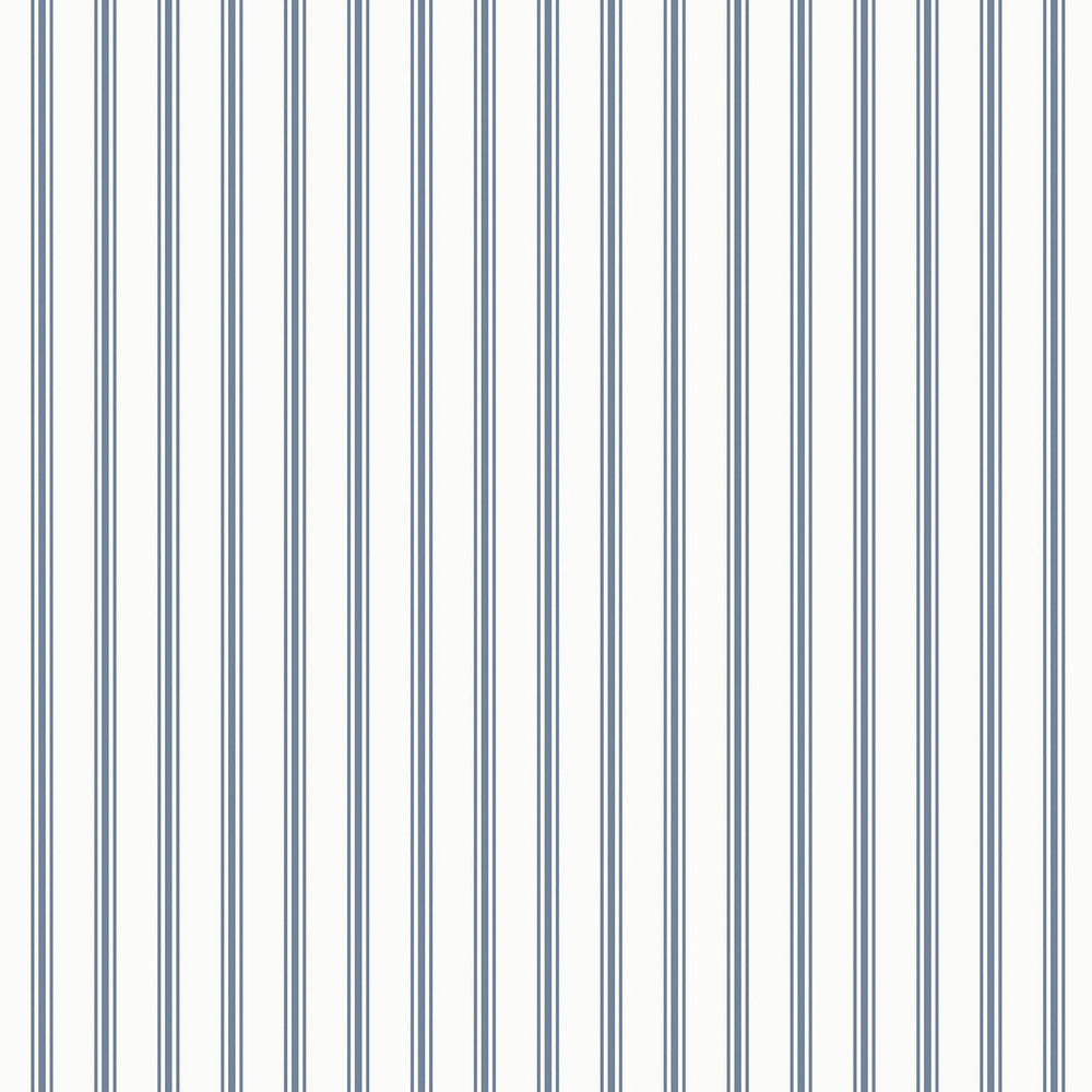 Laura Ashley Farnworth Stripe Smoke Blue Wallpaper