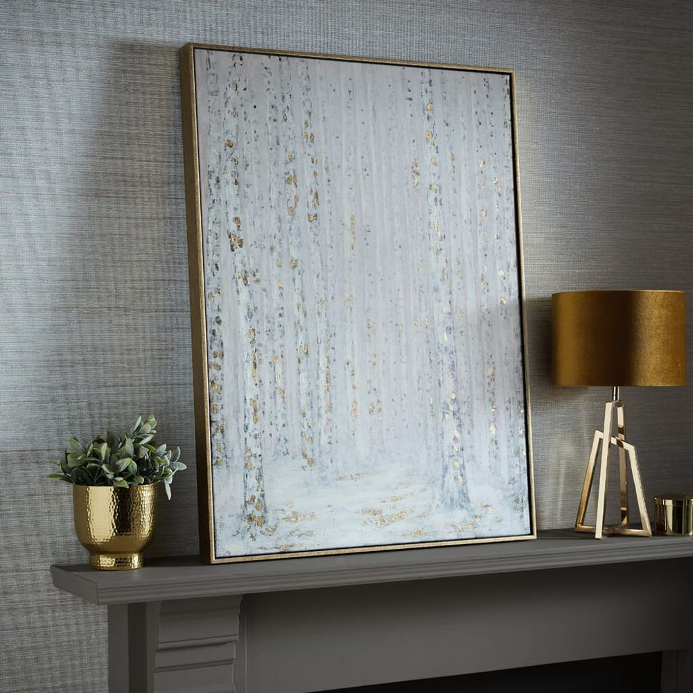 beautiful birch trees framed canvas