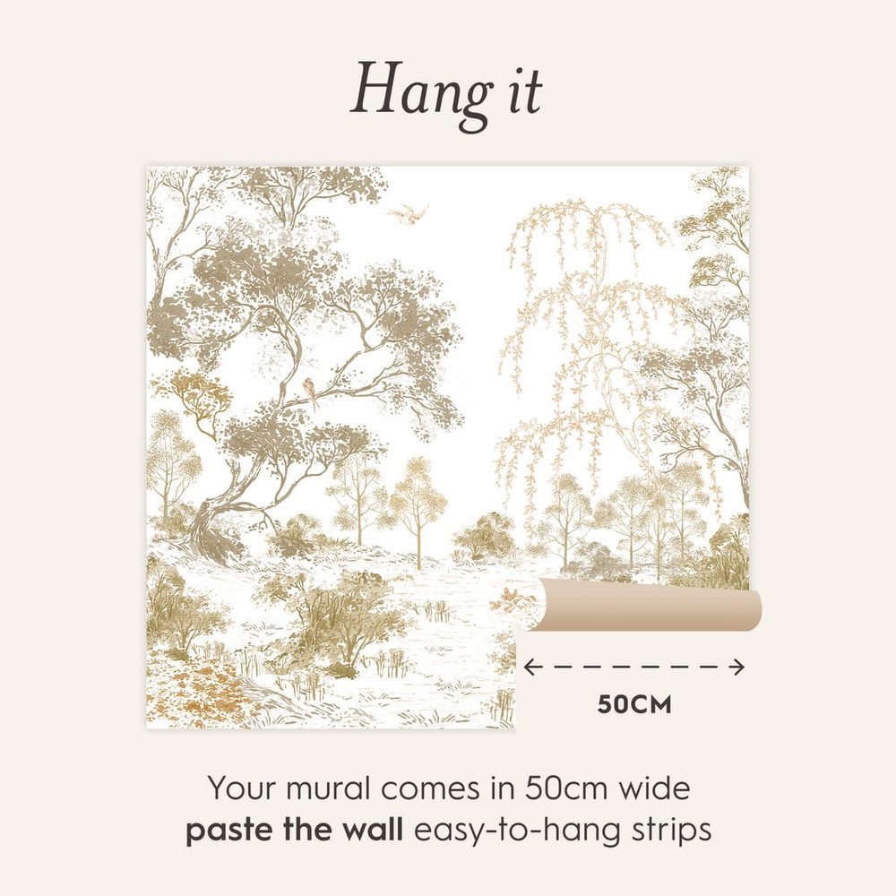 Laura Ashley Talbenny Truffle Natural Bespoke Mural