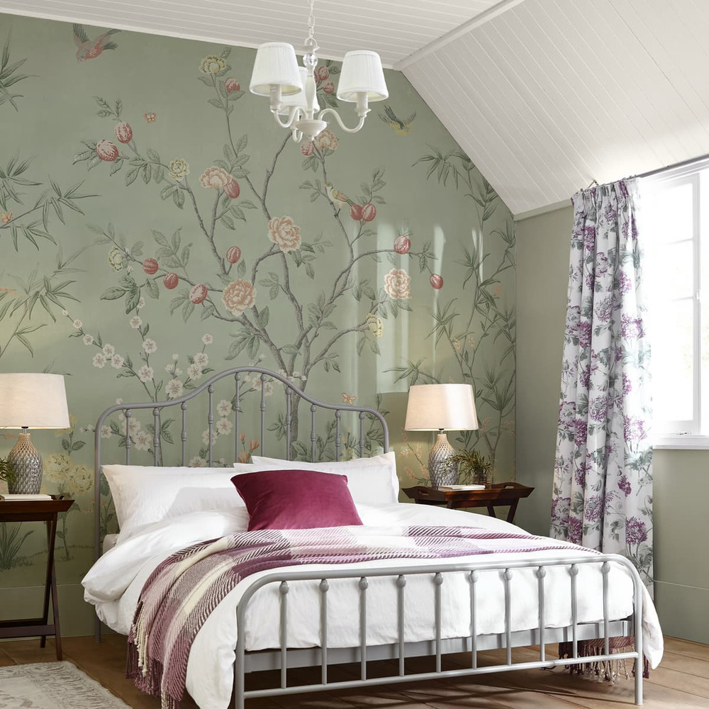 Laura Ashley Eglantine Sage Green Bespoke Mural