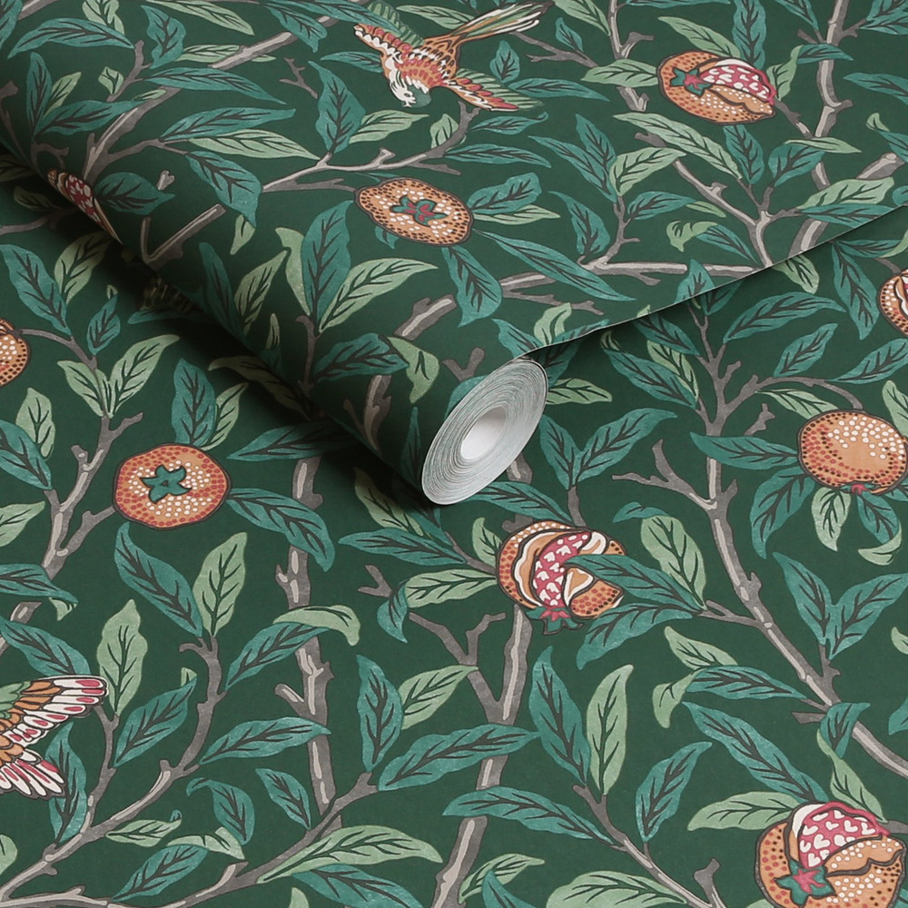 Bird & Pomegranate Deep Green Wallpaper - 124260_ROLLSHOT_BIRD & POMEGRANATE GREEN.jpg