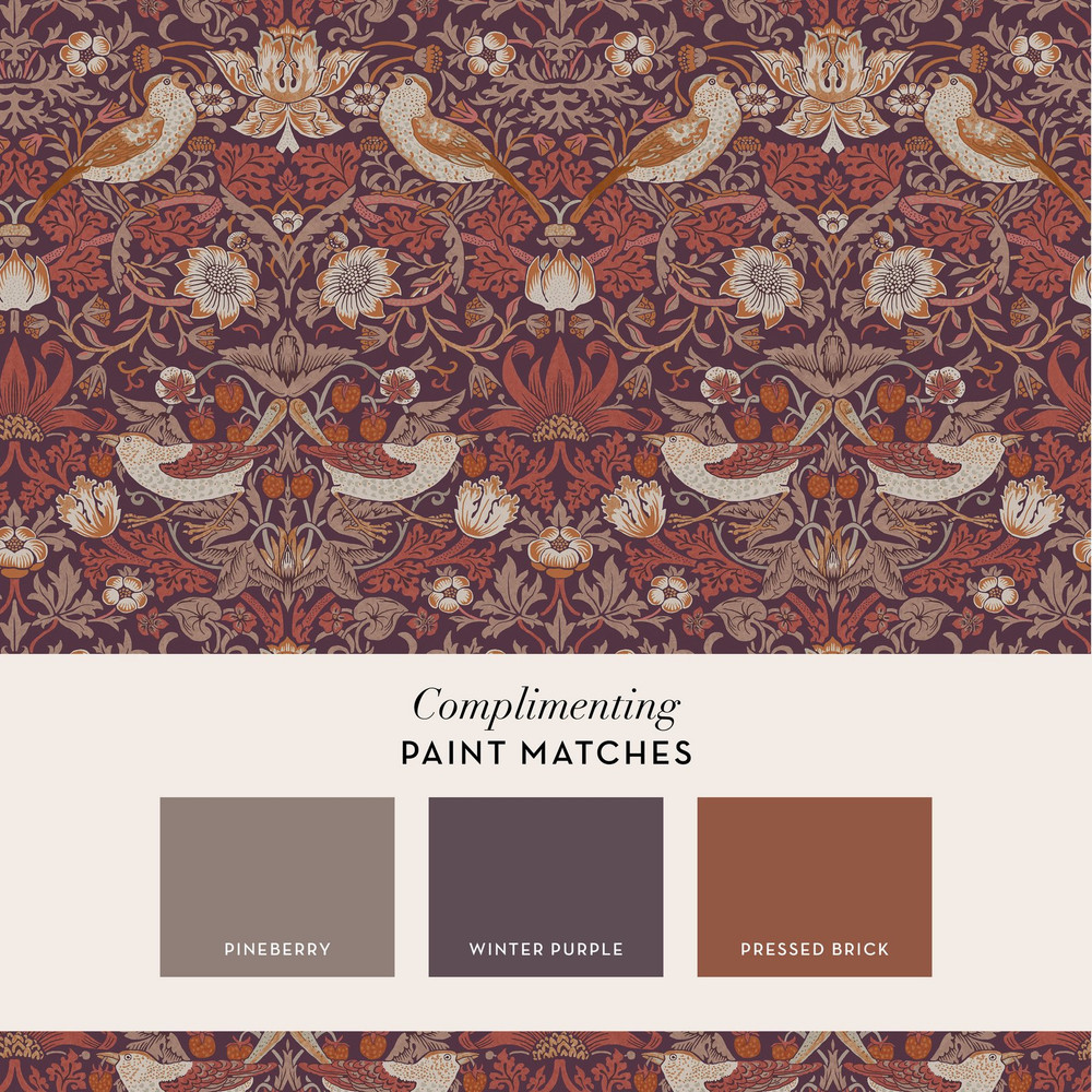 Strawberry Thief Plum Wallpaper - 124229_FLATLAY_STRAWBERRY THIEF PLUM_01.jpg