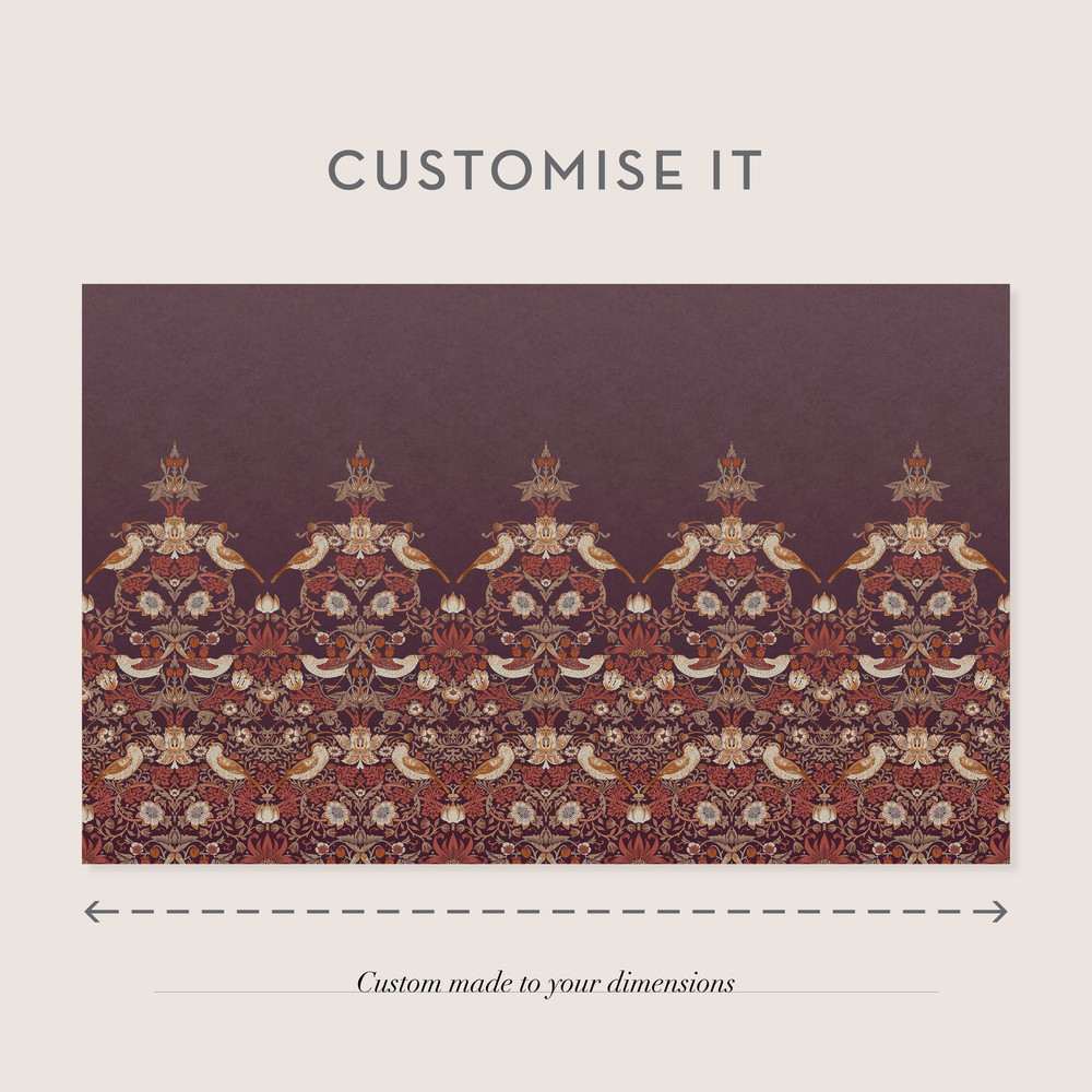 Strawberry Thief Plum Bespoke Mural