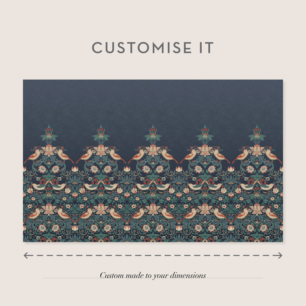 Strawberry Thief Navy Bespoke Mural