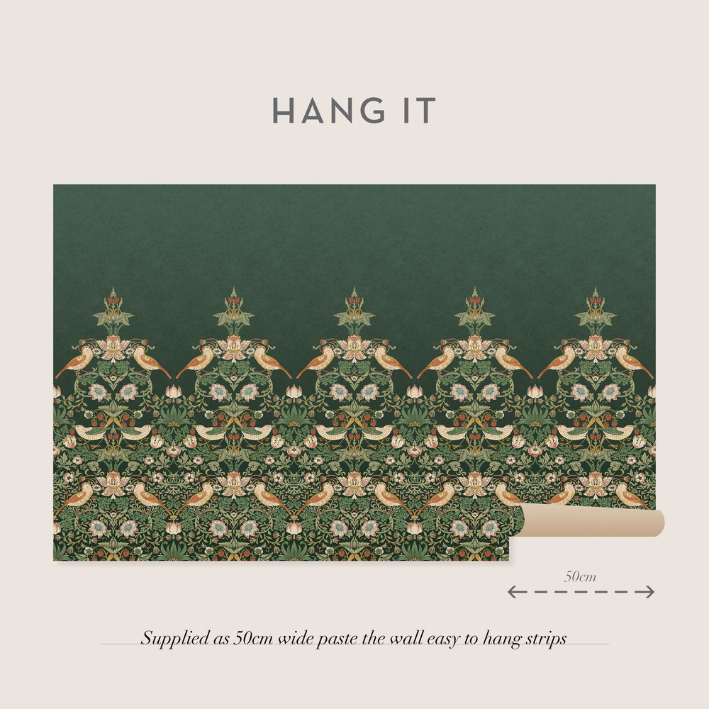 Strawberry Thief Green Bespoke Mural