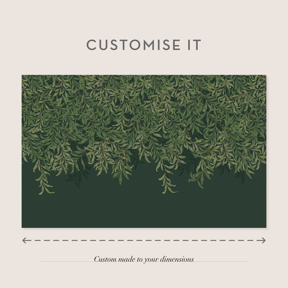 Willow Bough Deep Green Bespoke Mural