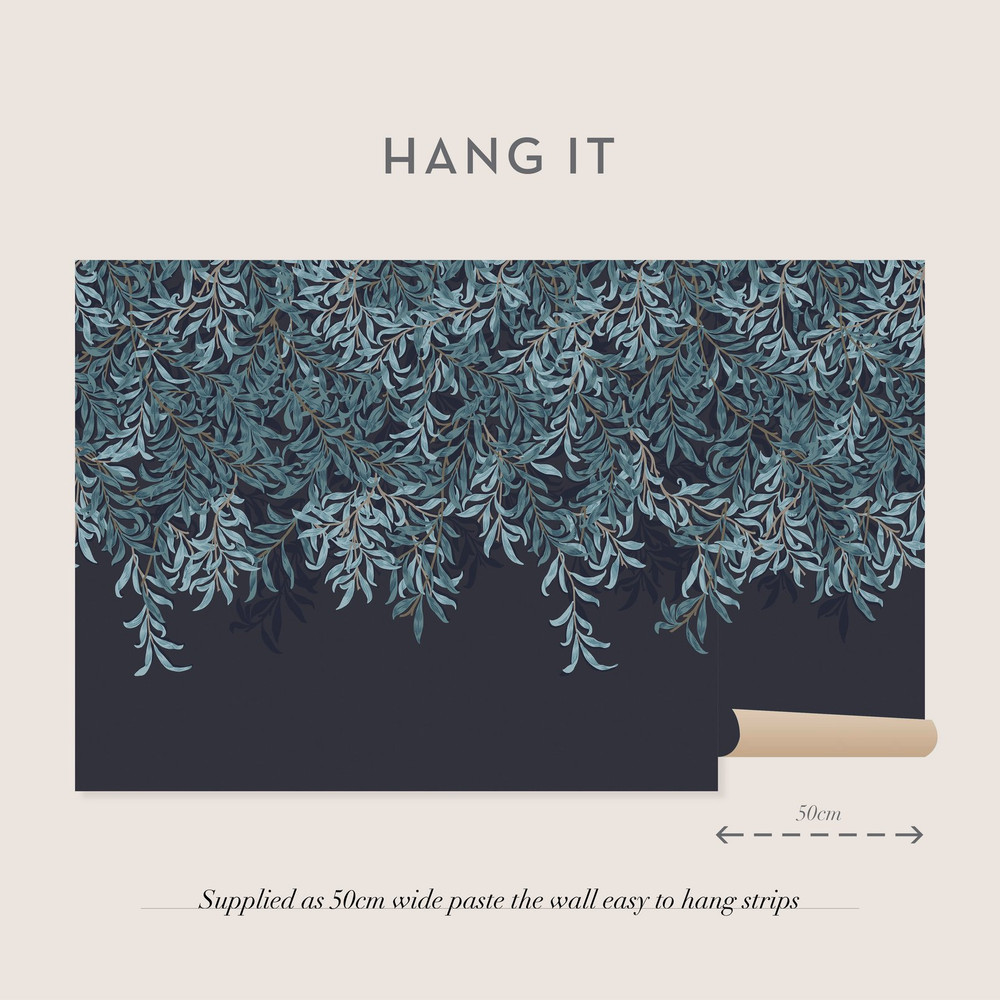 Willow Bough Navy Bespoke Mural