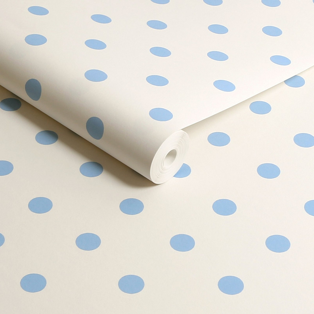 Cath Kidston Button Spot Blue Wallpaper
