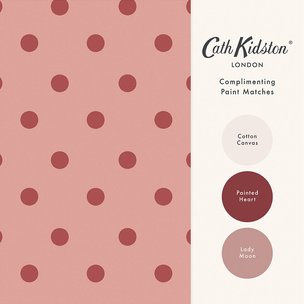 Cath Kidston Button Spot Pink & Red Wallpaper