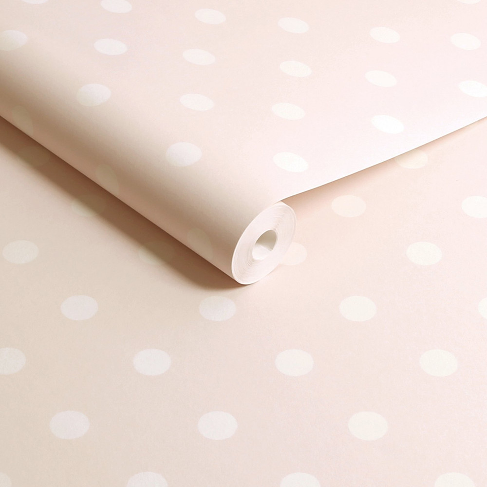 Cath Kidston Button Spot Pink Wallpaper