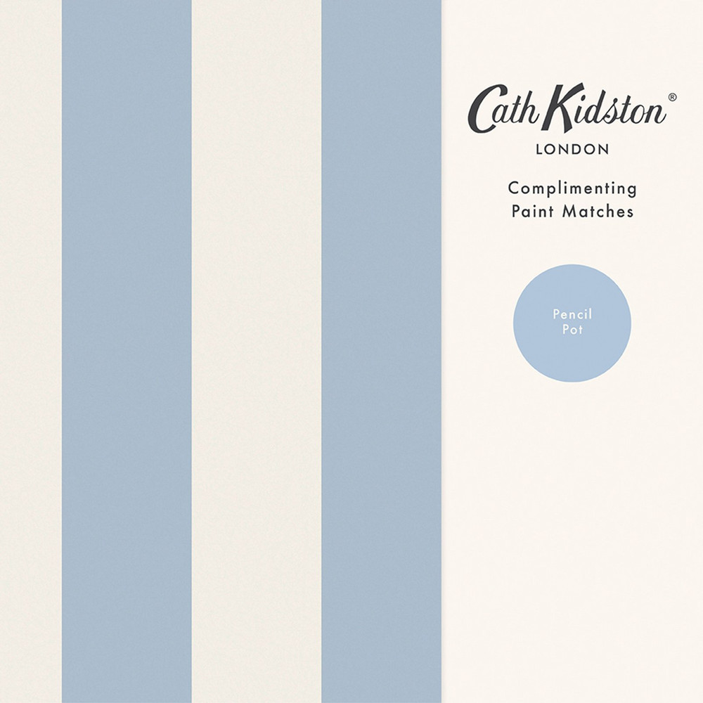 Cath Kidston Canopy Stripe Blue Wallpaper