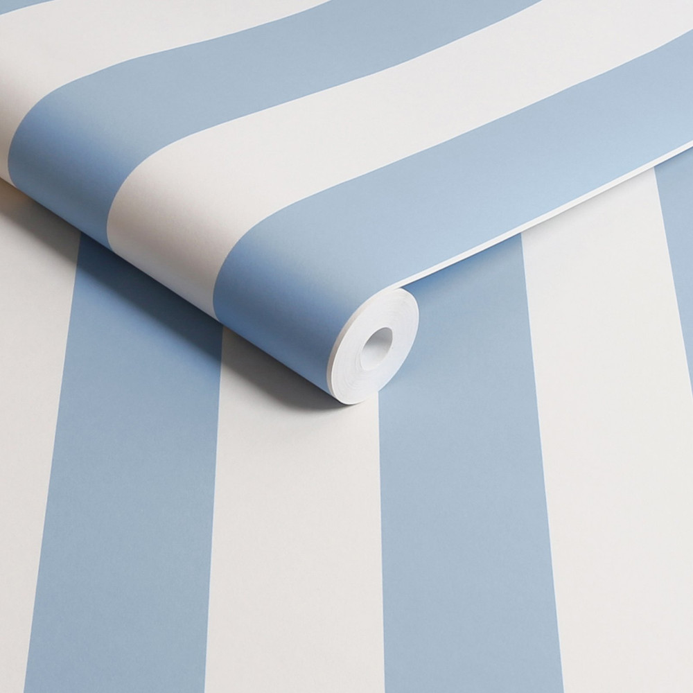 Cath Kidston Canopy Stripe Blue Wallpaper