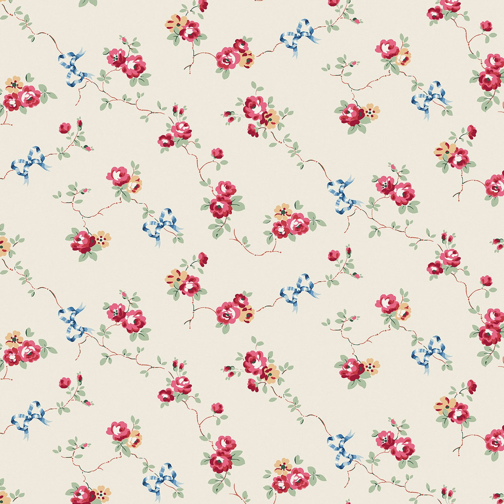 Cath Kidston Rose & Bows Cream Wallpaper