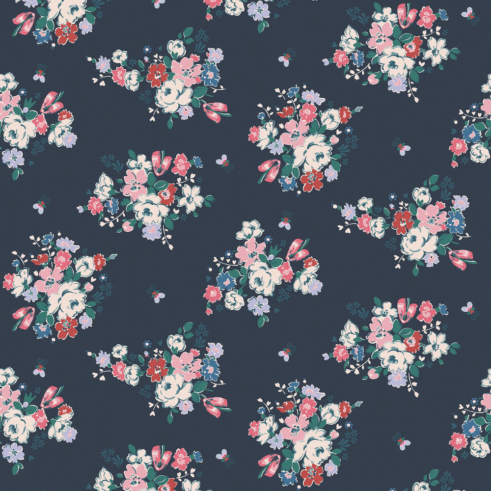 Cath Kidston Clifton Floral Navy Wallpaper