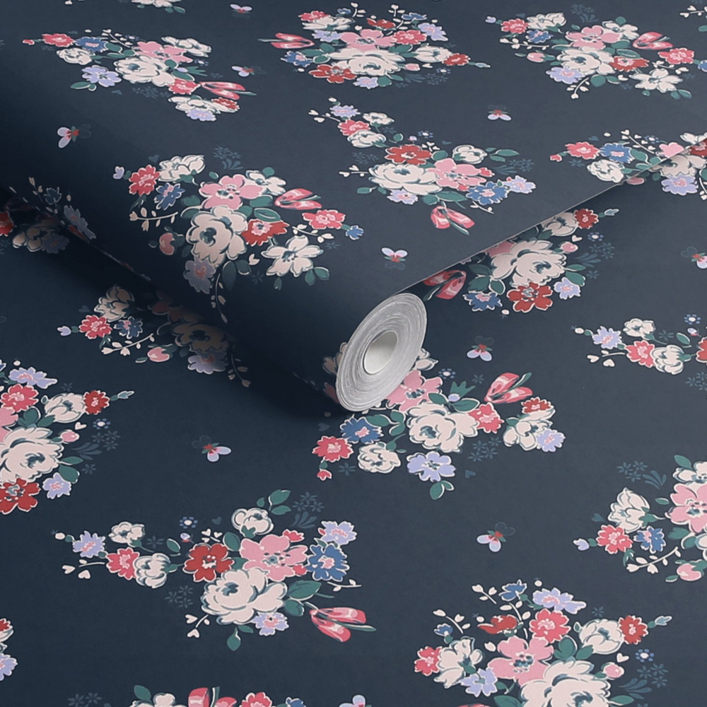 Cath Kidston Clifton Floral Navy Wallpaper