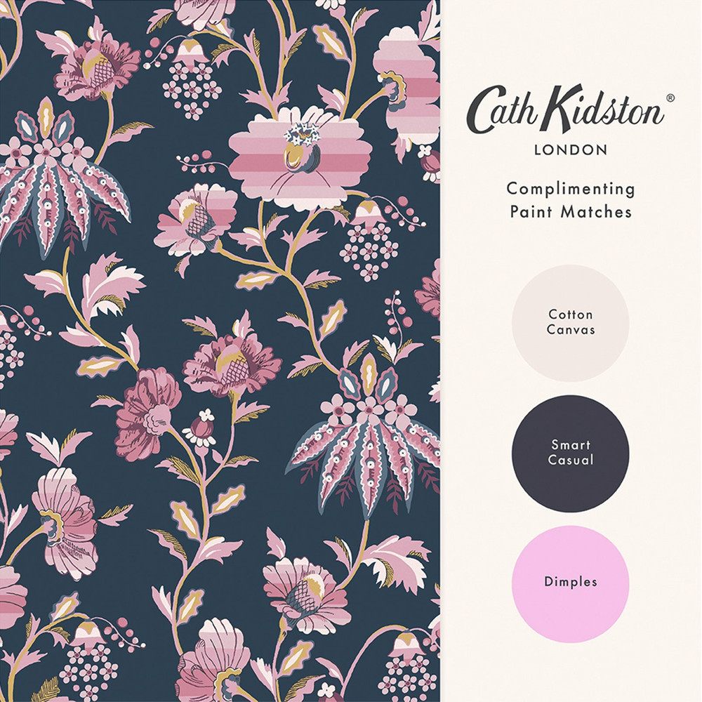 Cath Kidston Friendship Garden Navy Wallpaper