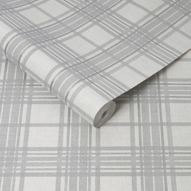 country tartan silver wallpaper