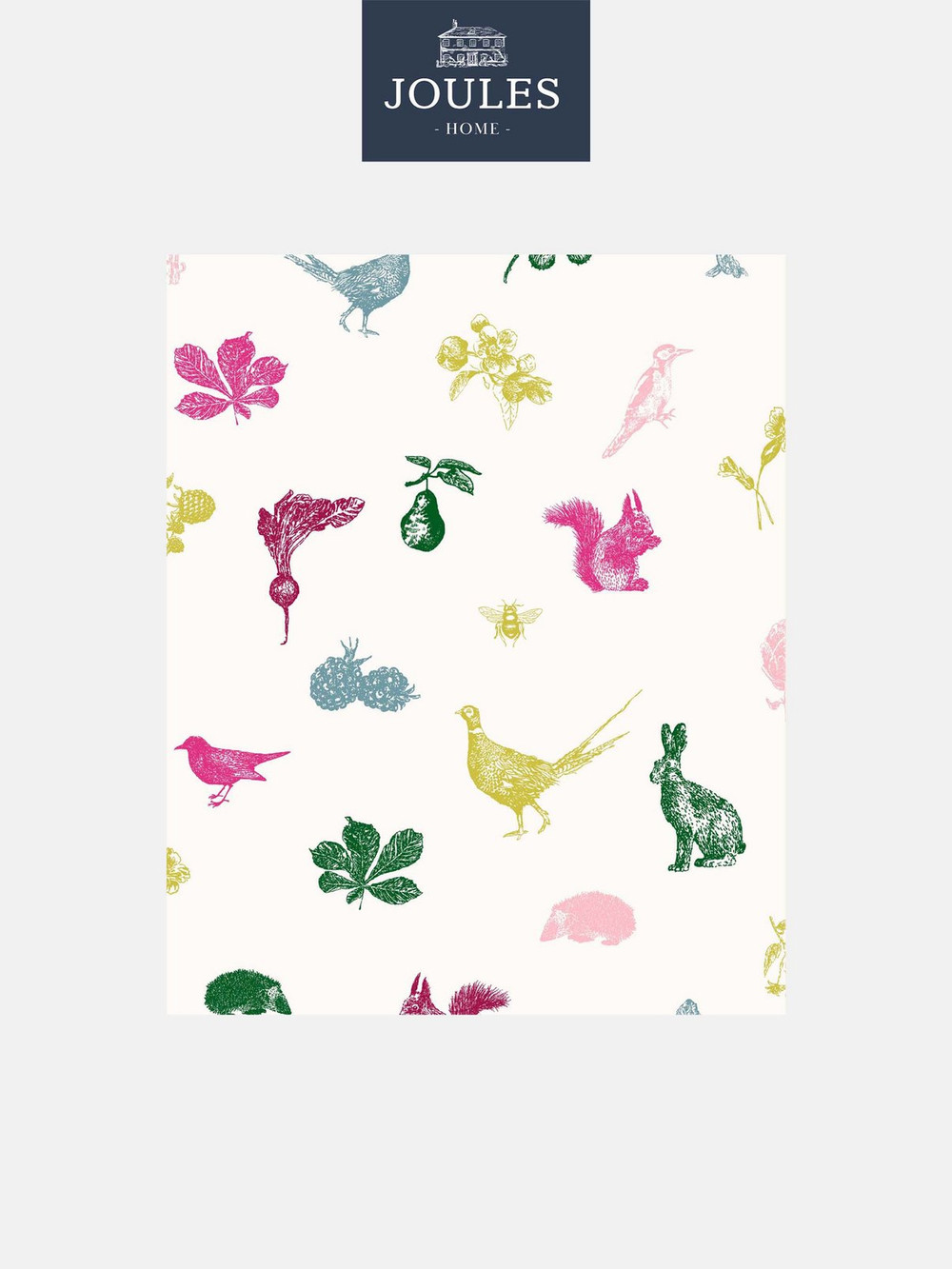 Joules Etched Woodland Creme Multi Wallpaper