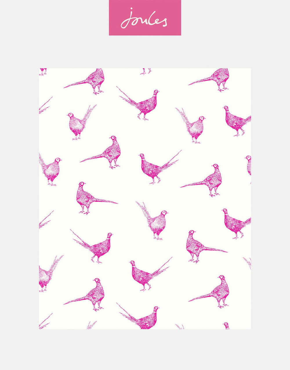 Joules Flirty Pheasants Truly Pink Wallpaper