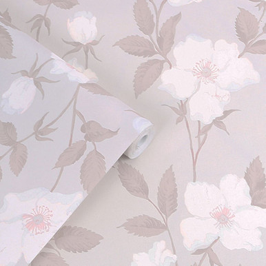 laura ashley fleurir sugared violet wallpaper
