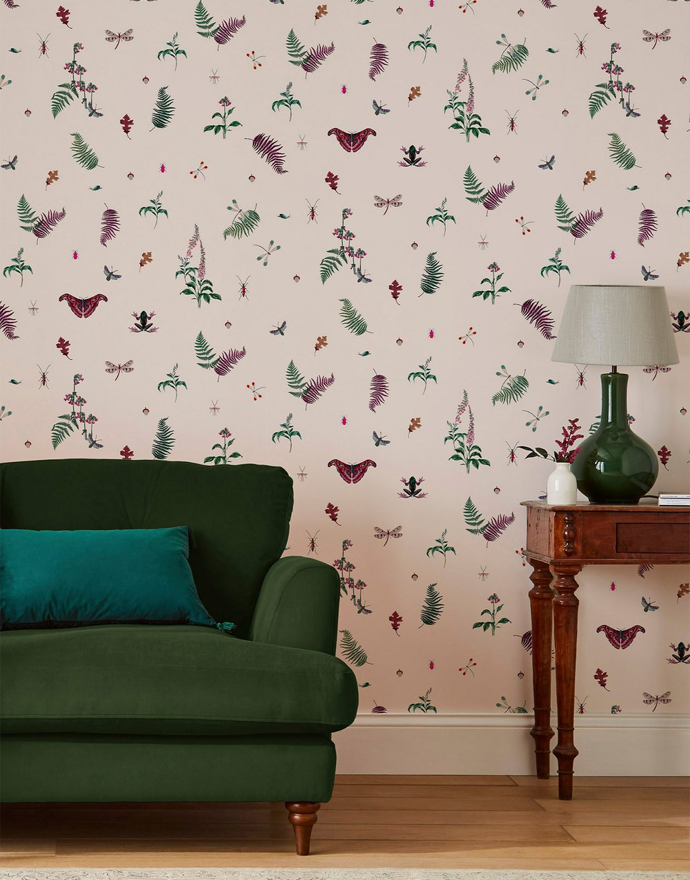 Joules Midnight Beasts Blush Creme Wallpaper