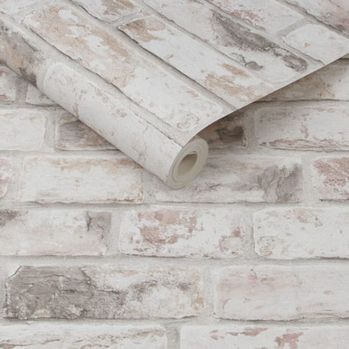 distressed brick pastel wallpaper