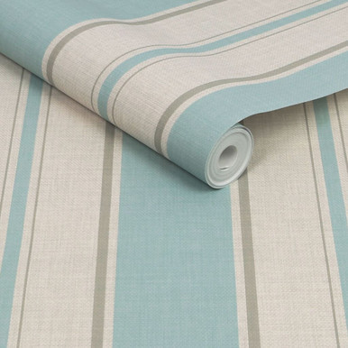 next country stripe duck egg wallpaper