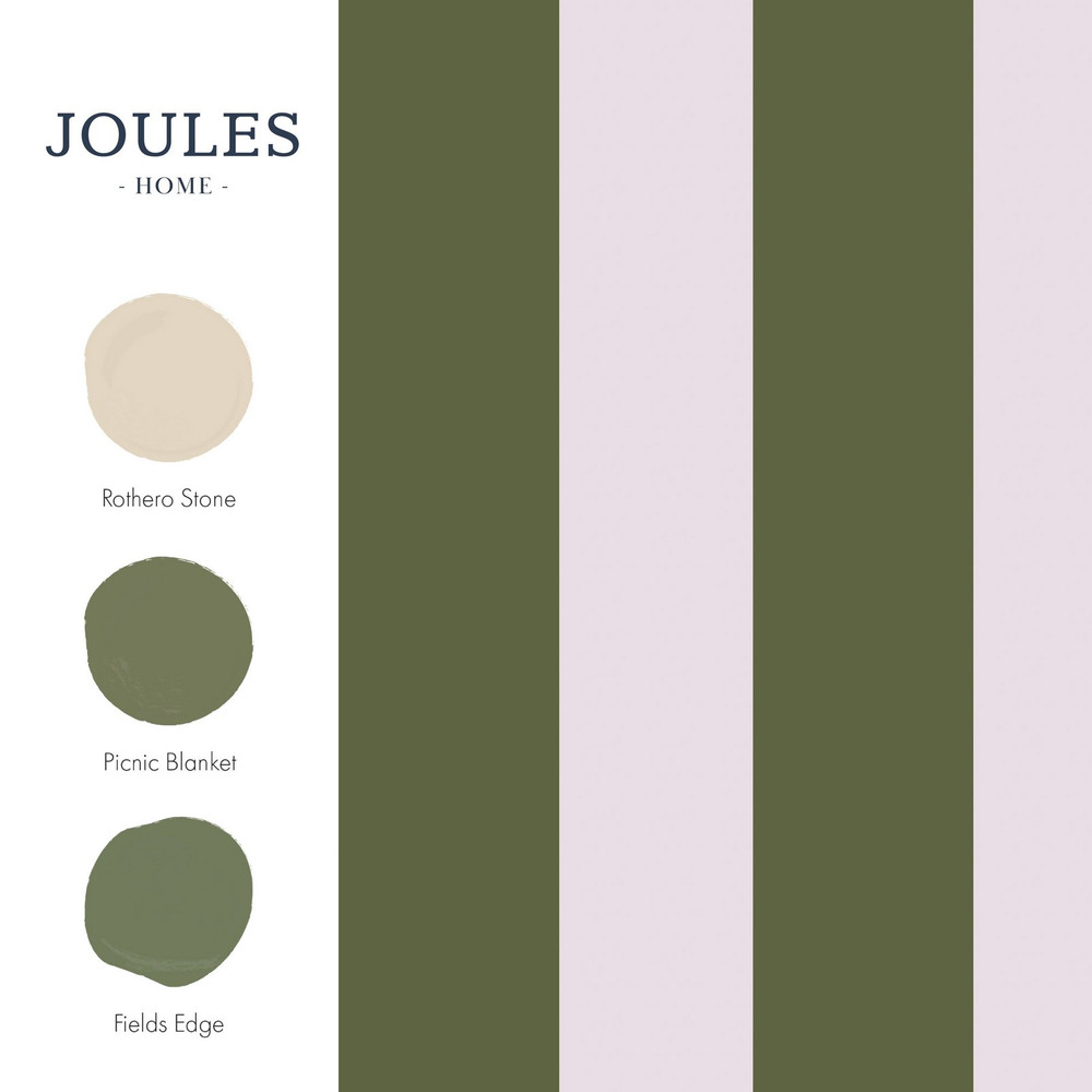 Joules Harborough Stripe Olive Green Wallpaper