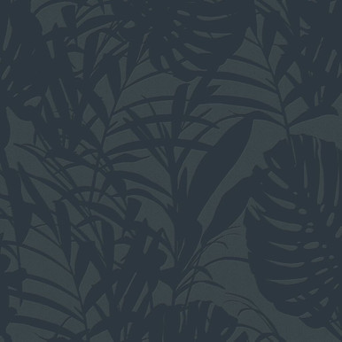 Palm Blue Tropical Leaf Wallpaper